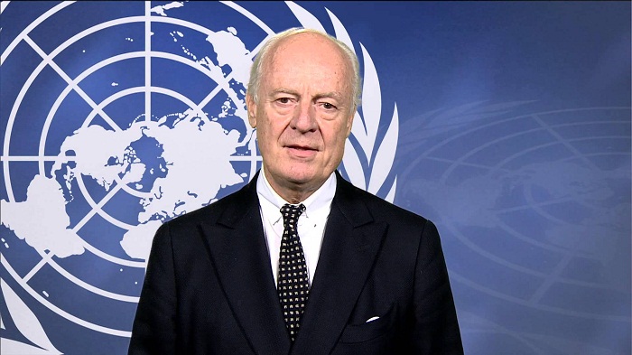 U.N. envoy discusses ceasefire, aid with Syrian foreign minister